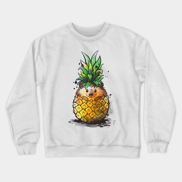 Pineapple hedgehog Crewneck Sweatshirt by NemiMakeit